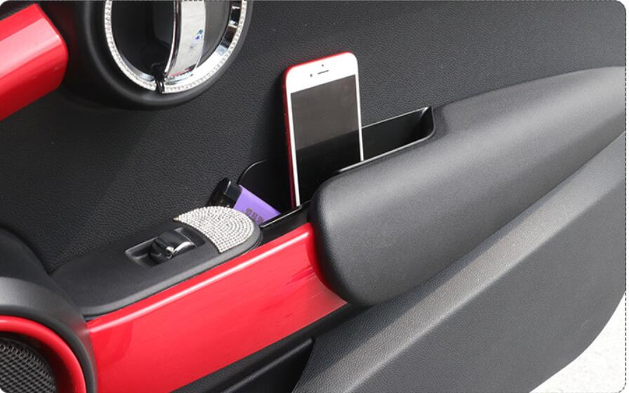 For Mini Cooper F56 Armrests Storage Box Car Inner Side Front Door Handle Storage Box ABS Tray Holder Car Styling Accessories