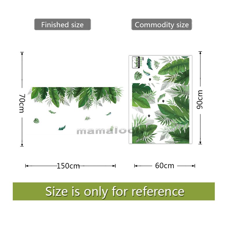 Wall Door Stickers DIY Beach Tropical Palm Leaves Wall Sticker Modern Poster Art Vinyl Decal Wall Mural wallpaper Home Decor: Default Title