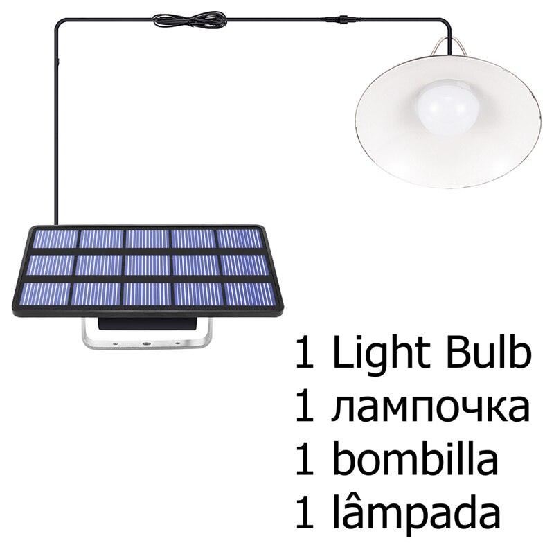 Solcellelys ledet pære tak veranda solcellekrone lys med 9.8ft ledninger solcellelampe til hage hage belysning: 1 lyspære / Hvit