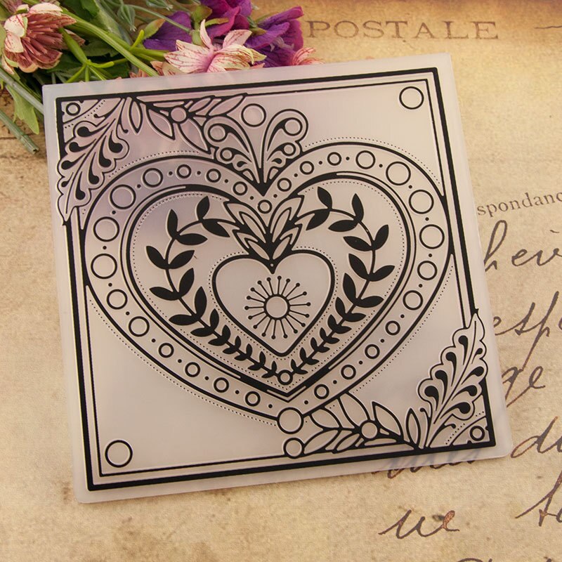 flower heart Plastic Embossing Folders for DIY Scrapbooking Paper Craft Template Molds Photo Album Decor Card Making