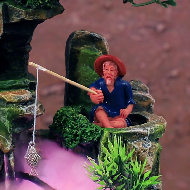 Home Decoration Desktop Waterfall Fountain Zen Meditation Simulation Resin Rockery Waterfall Statue Feng Shui Ornaments