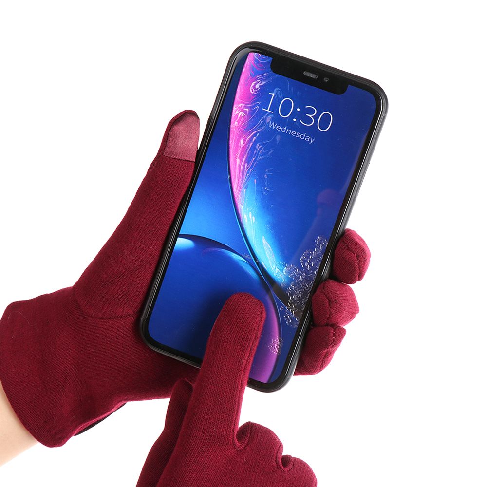 1 par de guantes cálidos de invierno para mujer, manoplas térmicas con forro polar para pantalla táctil, guantes a prueba de viento para conducir y esquiar