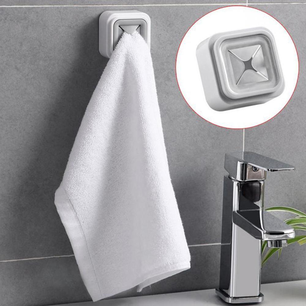 Ronde handdoekhouder voor aan de muur, plastic wasbak, handdoekhaken, hanger, zuignap, houder voor keukenrek, handdoekhouder,  p1 0