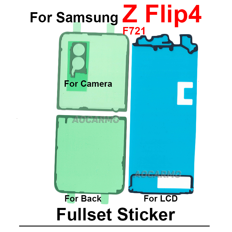 Klej do tylnej obudowy do ekranu LCD Samsung Galaxy Z Flip 4 Flip4 F721 + klej do tylnej taśmy samoprzylepnej: Błękitny