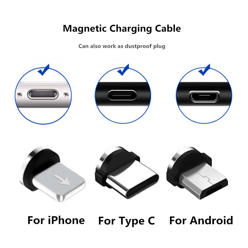 usb kabelstik hurtig opladning usb type c kabel magnet oplader dataladning micro usb kabel mobiltelefon kabel usb ledning – Grandado