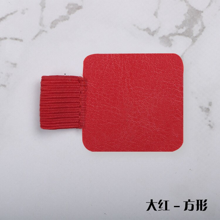 1p Branded Pen Clip Portable Pu Leather Pen Holder Self Adhesive Pencil Elastic Ring For Notebook Diary Clipboard: red