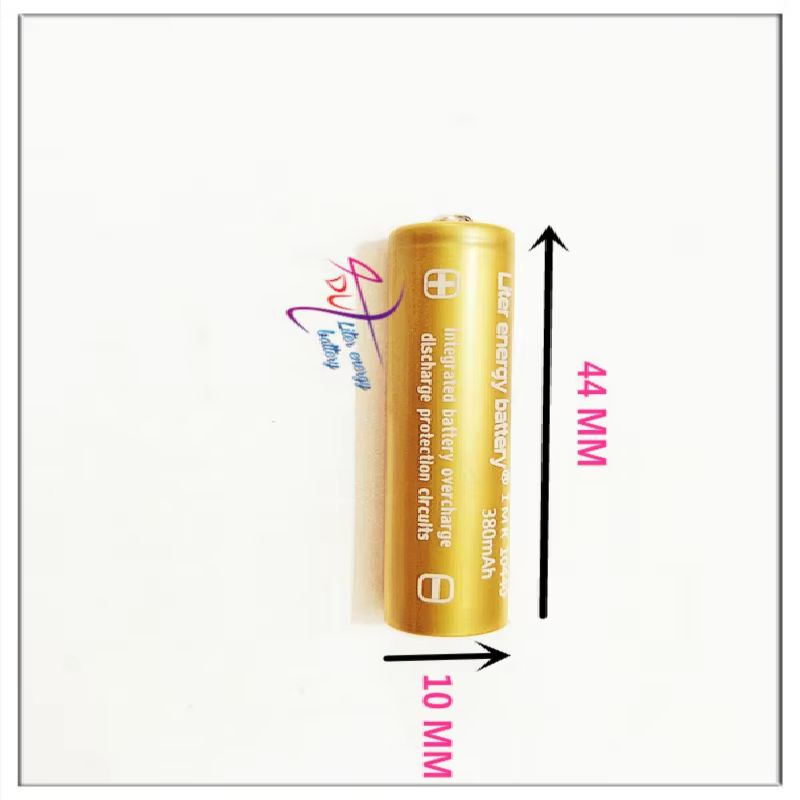 bateria de energia de litro 3.7V 10440 380mAh bateria recarregável AAA de alta capacidade 3.7V