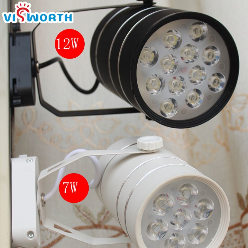 Luz de pista de 7w 12 w, luz de punto de alta potencia, accesorio de iluminación de carril de pista, lámpara de pared de punto de 220 v, foco para tienda/compras