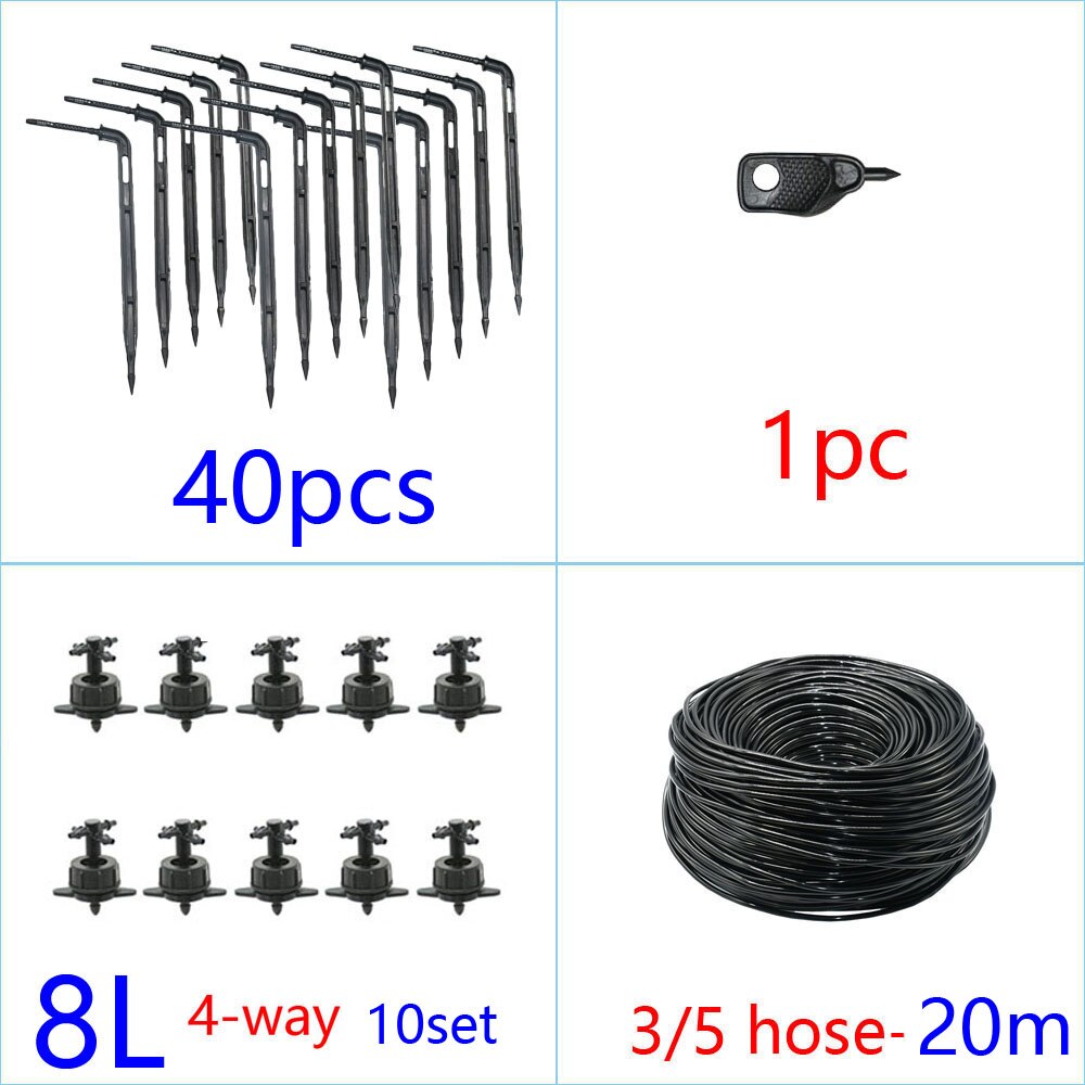 2L 4L 8L/H Garden Micro Drip System 4-Way Emitter Watering Irrigation 3/5mm Arrow Dropper for Potted Bonsai Greenhouse: 8Lx10set