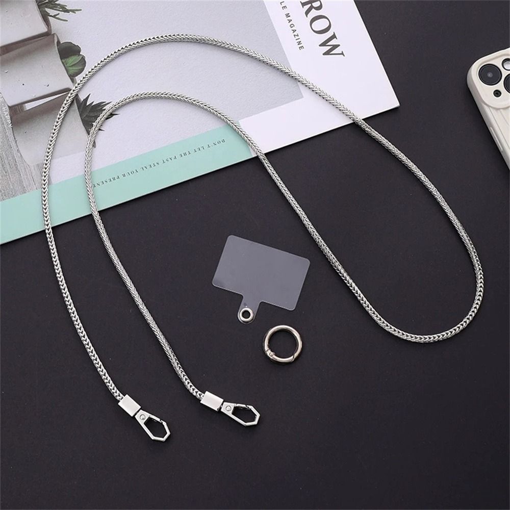 Phone Straps Phone Charm Crossbody With Slot Card Cell Phone Strap Phone Case Lanyard Phone Hanging Rope Phone Neckband Strap: Silver / Gray