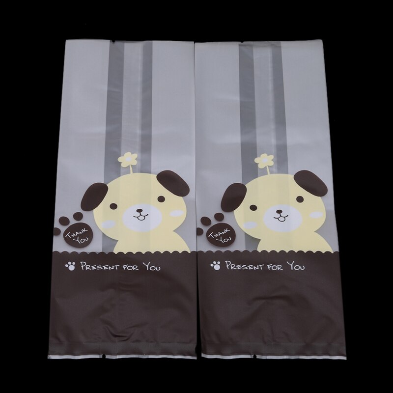 50Pcs/pack Cute Dog Cat Pattern Biscuit Cookie Bag Baking Packs Sac Plastique Plastic Packaging For Cookies Bolsas De Regalo