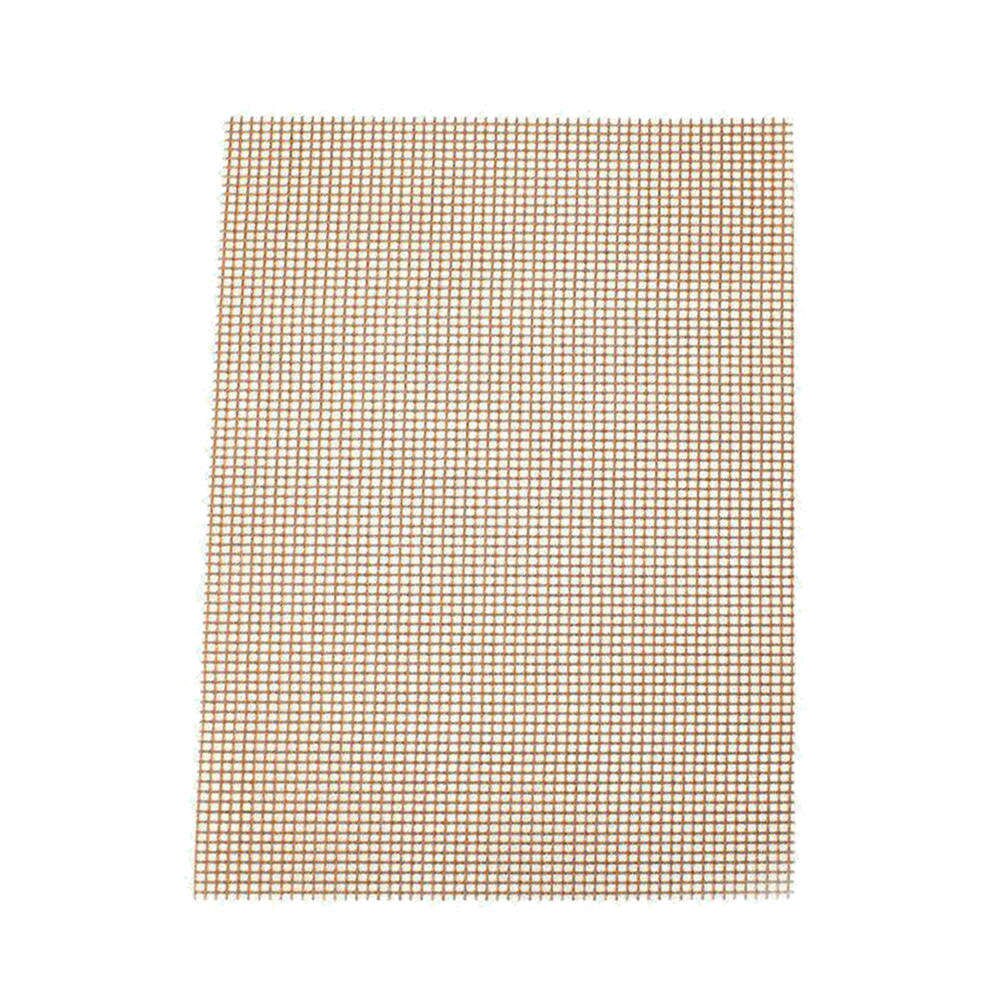 1 Pcs BBQ Grill Mesh Mat Reusable Sheet Resistant Non-Stick Barbecue Bake: Brown