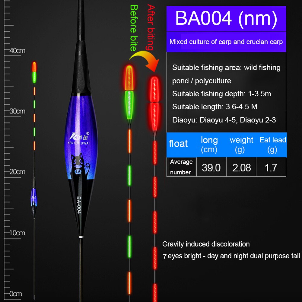 Smart Fishing LED Light Floats Night Gravity Sensing Fish Bait Electronic Fishing Tackle Accessories: 004