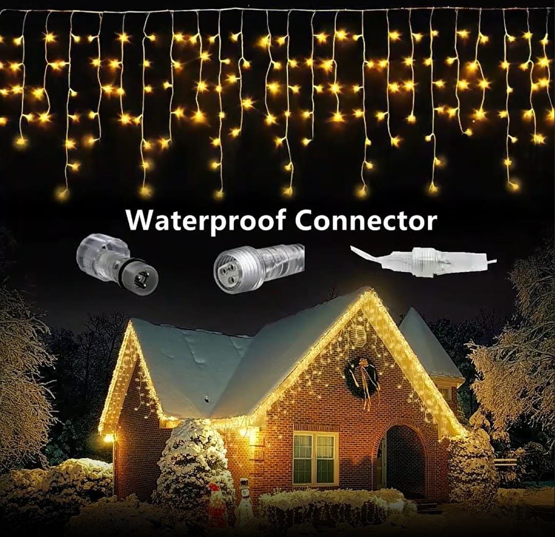 40M Eiszapfen Lichterketten LED Lichterkette Weihnachtsgirlande mit Fernbedienung für Neujahr Party Hochzeit Garten Terrasse Dekor
