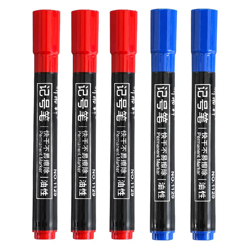 Rotulador negro de punta de Alcohol de 3mm con múltiples superficies para escritura permanente, resistente al agua, para Metal, vidrio, papel de madera, logística: Azul