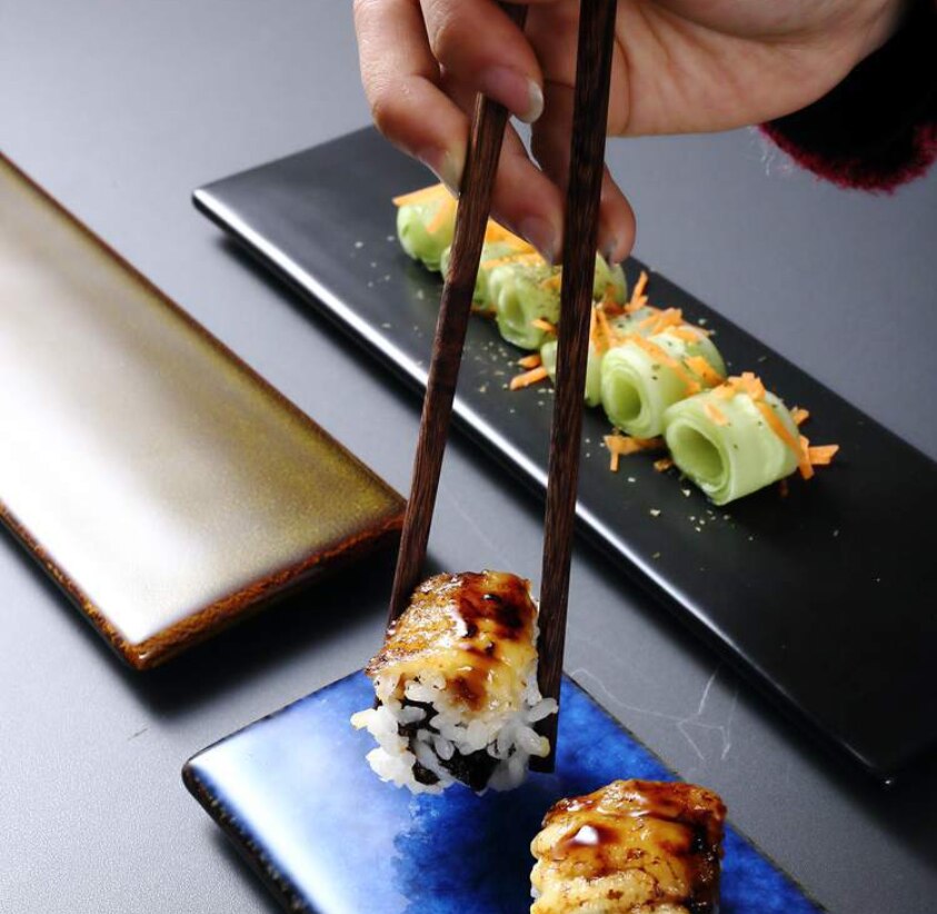 Assiette rectangulaire en céramique longue | Fournitures de Restaurant, assiette à Sushi, planche à pâtisserie, plateau de service pour fournitures de cuisine