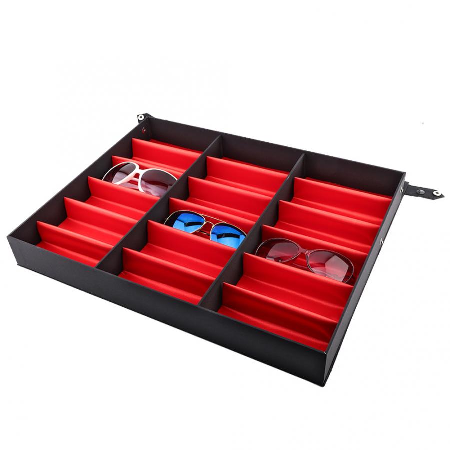 18 Grids Glasses Storage Case Eyeglasses Display Box Glasses Display Stand Sunglasses Storage Box Glasses Jewelry Organizer