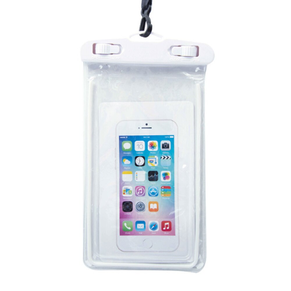 Zwemmen waterdichte tas met lichtgevende onderwater tas mobiele telefoon geval voor alle modellen 3.5 inch-6 inch: witte kleur
