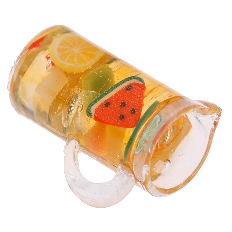 1/12 Dollhouse Miniature Accessories Mini Resin Fruit Tea Cup Simulation Miniature Drinks Model Toy Doll Home Decoration 1Pc