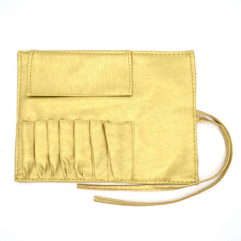 1pc Wrap Roll Up Pen Makeup Brushes Case Holder Cosmetic Brushes Belt Strap Pouch PU Leather Srorage Bag Beauty Makeup Tool