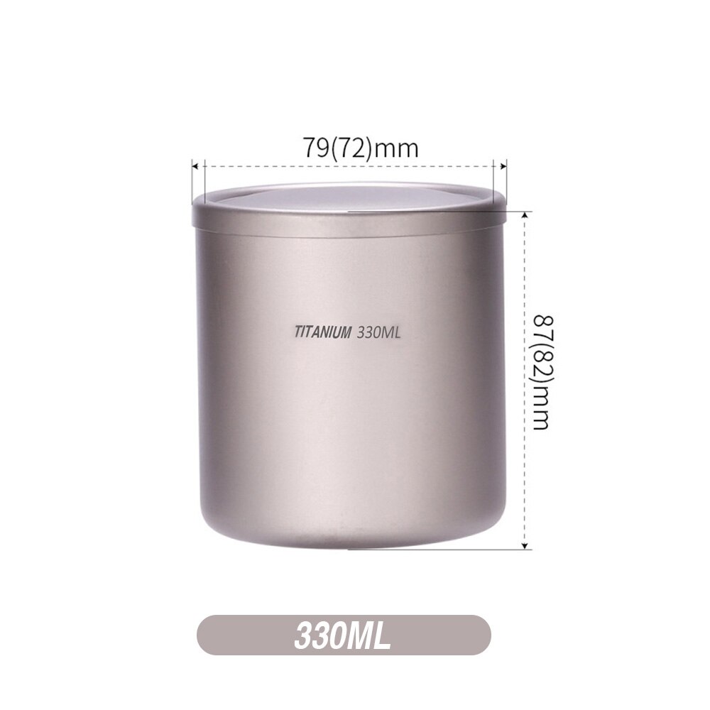220ml/330ml/450ml/550ml Double Wall Titanium Water Cup Coffee Tea Mug for Home Office Outdoor Camping Hiking Backpacking Picnic