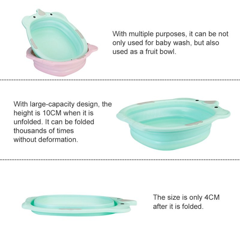 freundlicher Klapp Waschbecken Baby Arsch waschen Tragbare Baby Waschen Becken Kunststoff zerschmettern nachweisen Badewanne Gesicht Fuß Waschbecken rosa