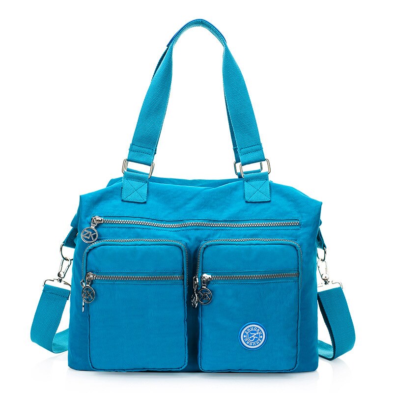 Vrouwen Top-Handvat Schoudertas Luxe Handtassen Nylon Messenger Bags Beach Casual Tote Vrouwelijke Purse Crossbody Tassen: lake blue