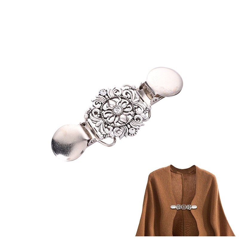 1pc kofta krage clips hållare dam klänningar sjal dekor glänsande kristall cape kappa spännen fästen spänne brosch klämma: 17 9 x 3.5cm