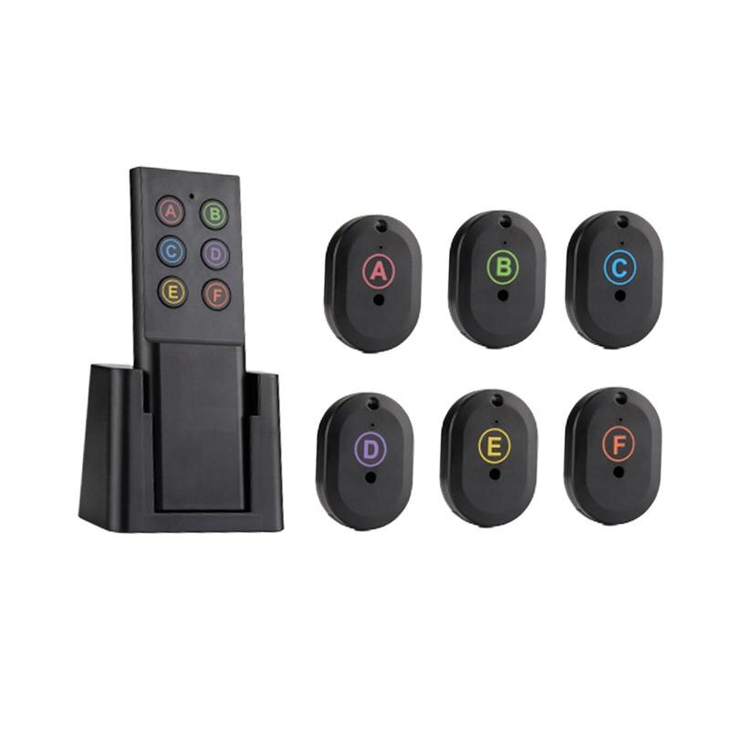 Geavanceerde Draadloze Sleutel Finder Pet Remote Key Locator Telefoon Portefeuilles Anti-verloren 6 Ontvangers En 1 Dock (Zwart)
