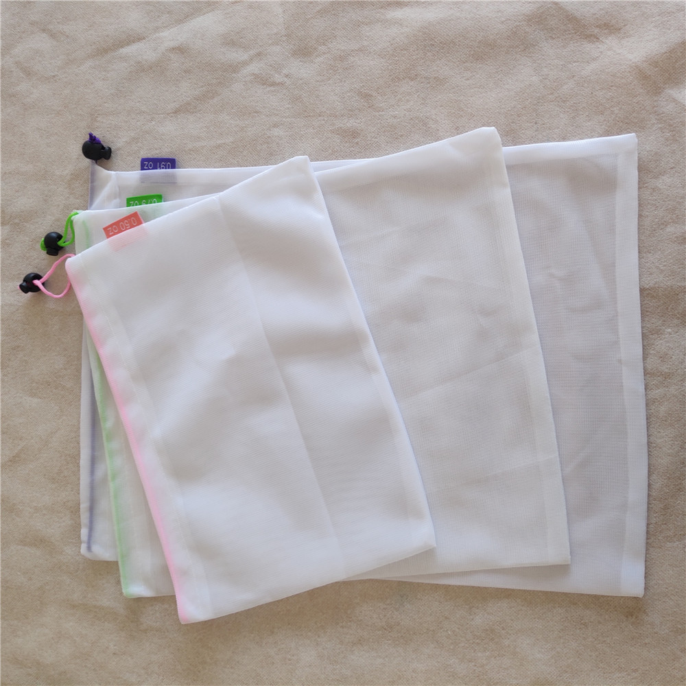 1PC Reusable Mesh Kitchen Storage Bags Washable Eco Friendly Bag For Grocery Supermarket Fruit Vegetable Toys Sundries Storage