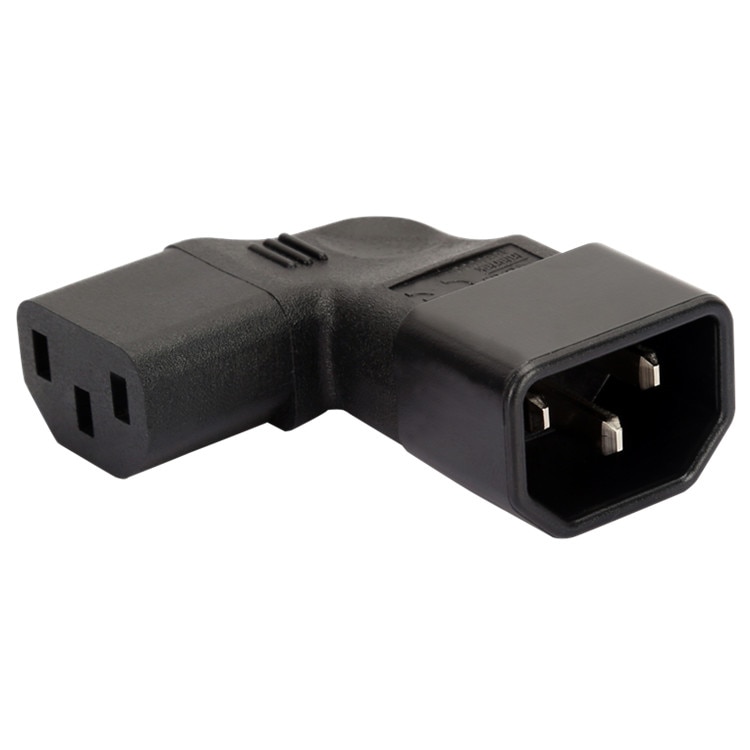 IEC 320 C14 to C13 Left Right Angle AC Adapter IEC 3Pole IEC 320 3pin Male to Female extend 90 Degree Down Up Angle AC converter