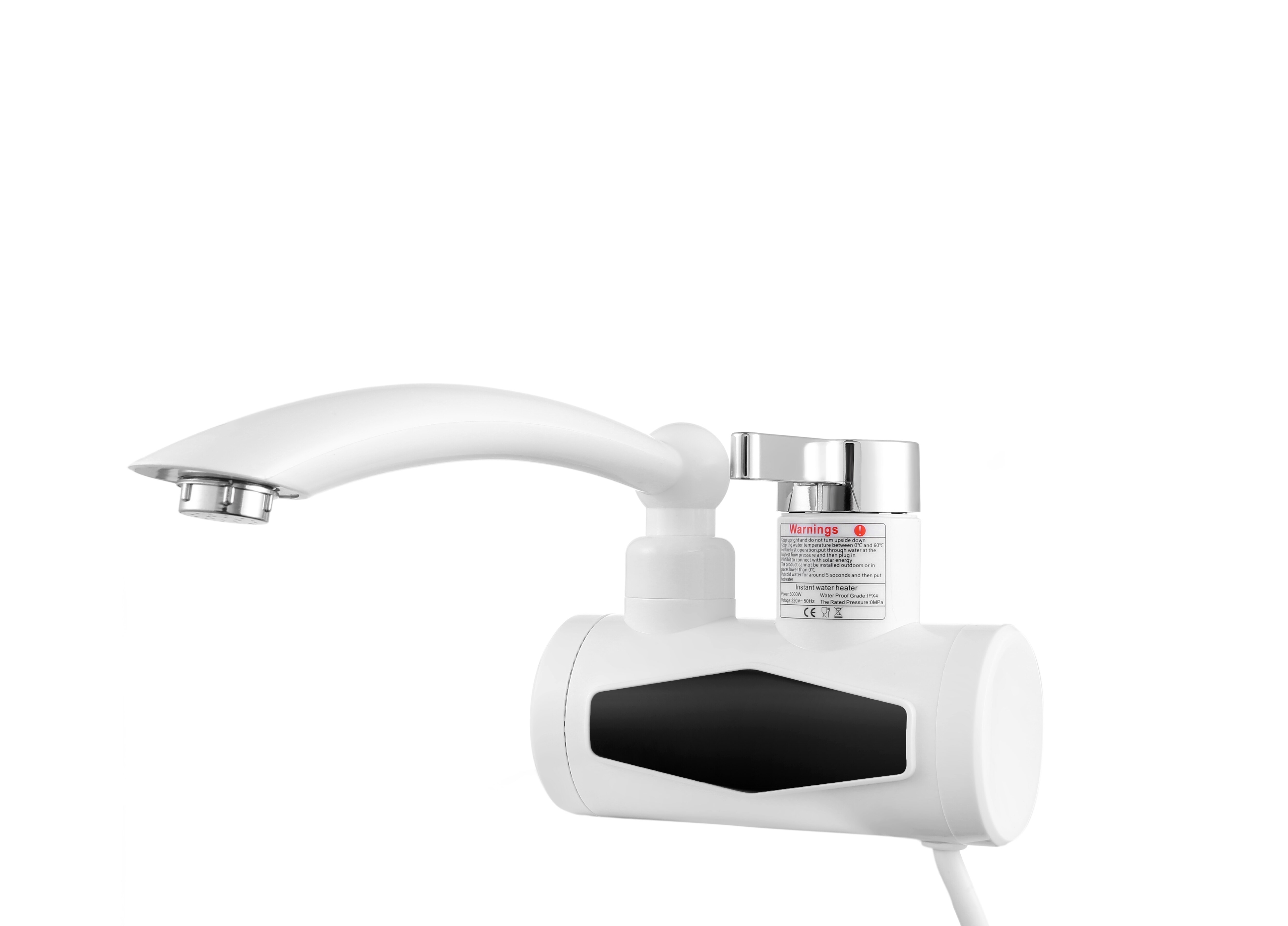 Rx -015-6x,3000w instant 360 ° draaibare elektrische kraan warmwaterboiler roestvrij staal onder instroom led display