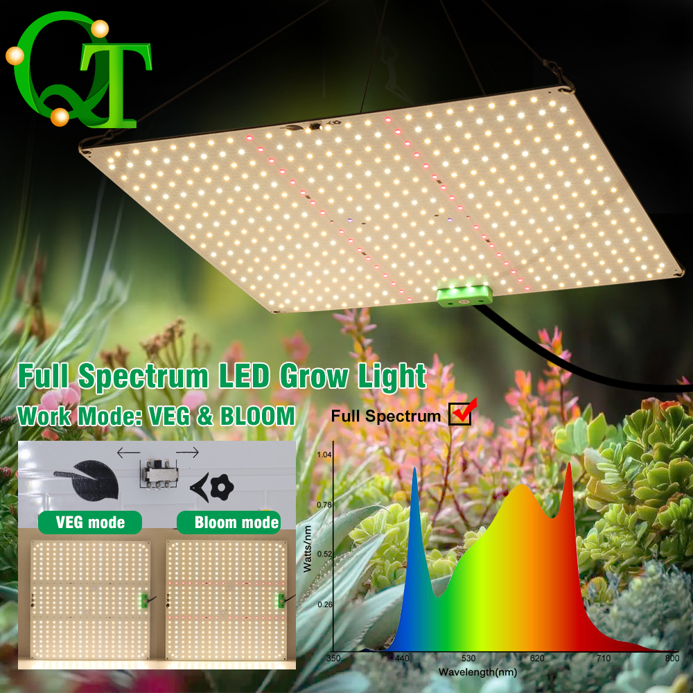 Luz LED de cultivo de espectro completo LM281B con espectro ajustable para iluminar plantas en diferentes etapas de hidroponía de invernadero