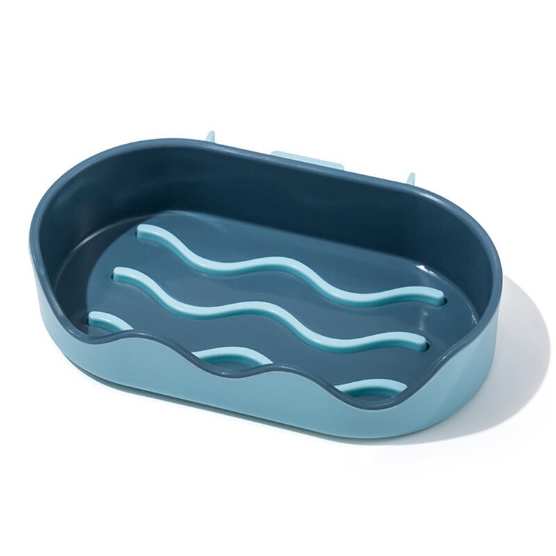 Kreatywny w kształcie fali bezdotykowa mydelniczka półka łazienkowa ściany wiszące narzędzia ścienne samoprzylepne mydelniczki mydelniczka @ 5: C