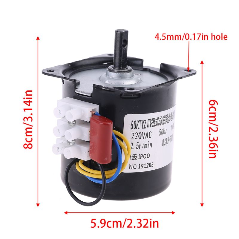 220V Automatische Incubator Eieren Hatcher Motor Omkeerbaar Motorreductor 2.5r/Min