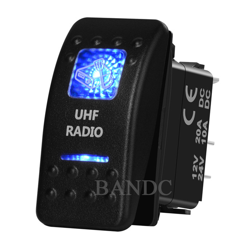 Barre lumineuse Led bleue 12V, interrupteur à bascule antibrouillard, 5 broches ON-OFF, 3 positions, interrupteur à bascule pour voiture, bateau, Yacht marin 12V/20Amp: Corail Rouge