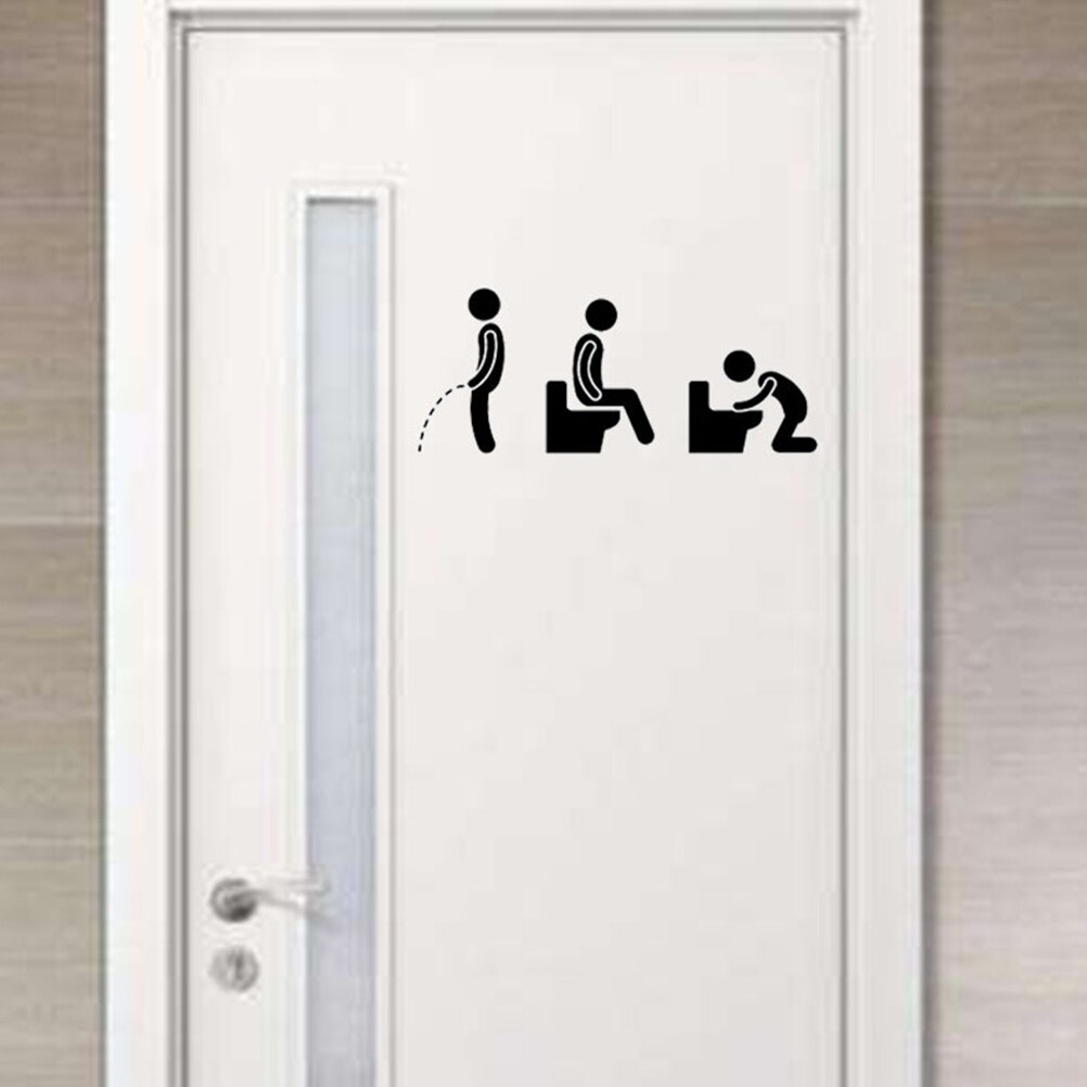 5 Pcs Wc Stickers Grappige Pvc Verwijderbare Decoratie Badkamer Decal Voor Bar Thuis