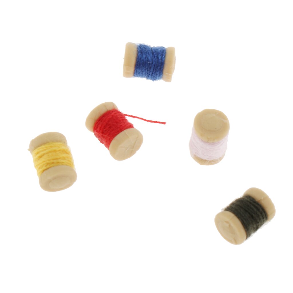 Poppenhuis Naaien Accessoires-Miniatuur Draad Spool - 1:12 Schaal-Voor Poppenhuis Decoratie Ornamenten Partij Gunsten