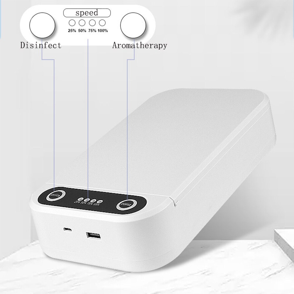 Uv-ljus steriliseringsbox mobiltelefon desinfektionsapparat bärbar 5v personliga desinficeringsmedel smycken ultraviolett klocka telefondesinfektionsfodral