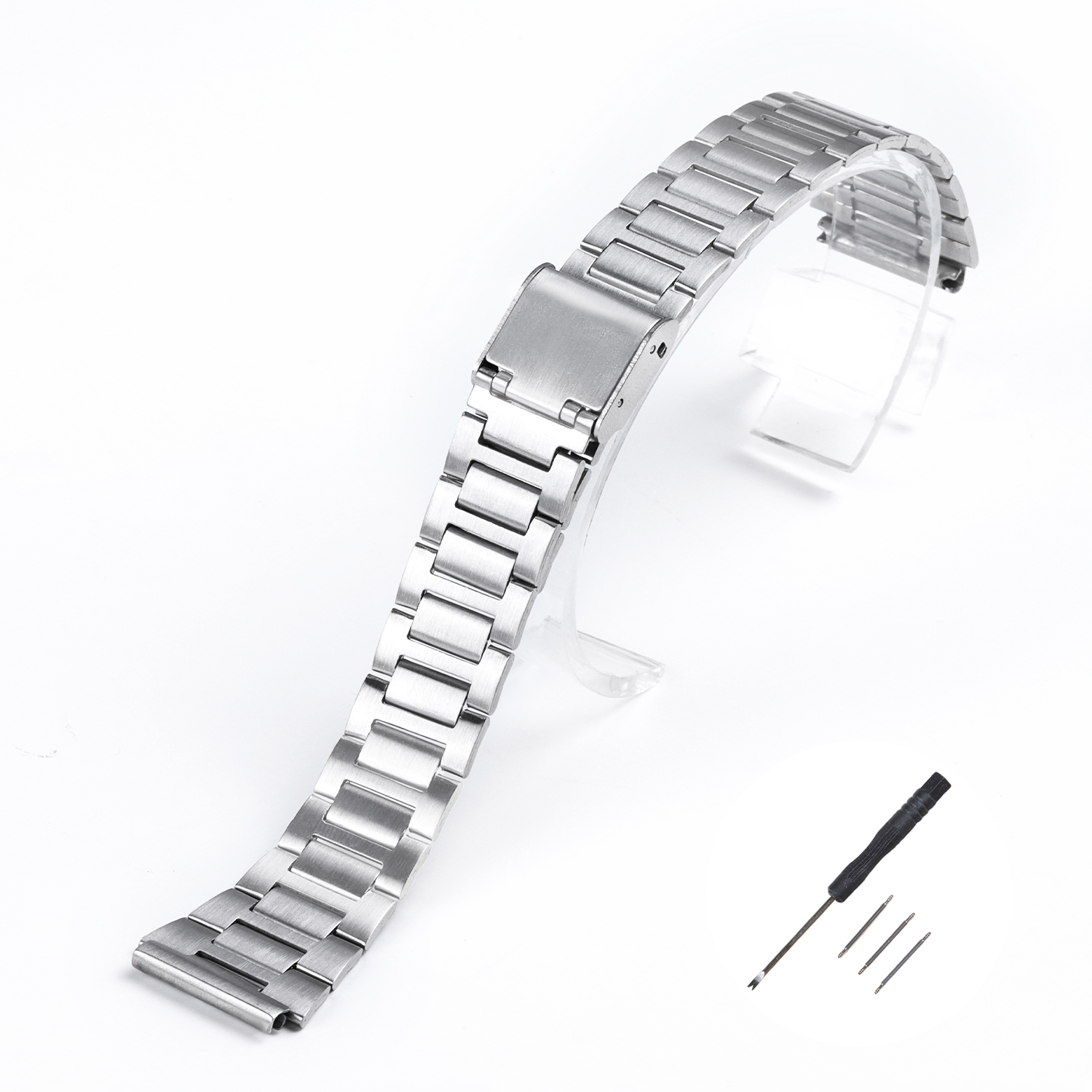 Horlogeband voor Casio F91W F84 F105 F108 A158 A168 AE1200 AE1300 18mm Metalen Armband Mannen Horloge Accessoires Vervanging: Blue pink