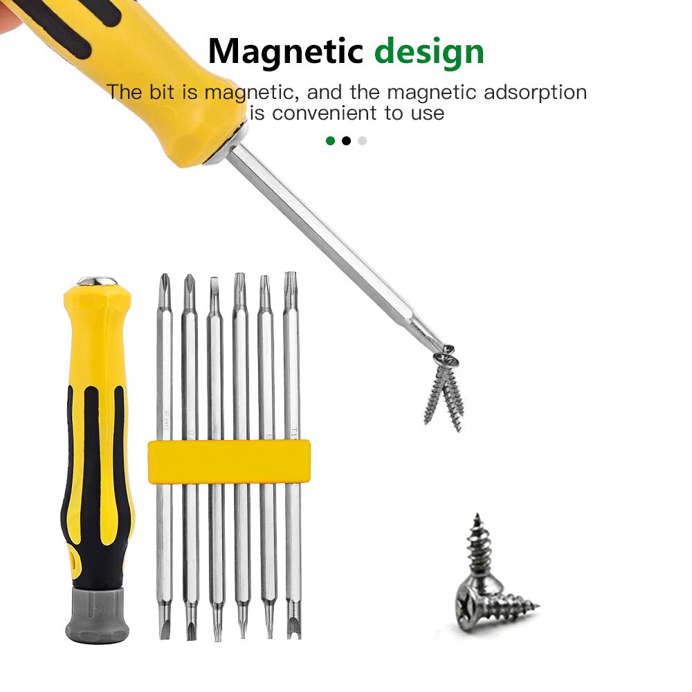 Tournevis magnétique de forme spéciale, 7 pièces, foret de sécurité incassable, tournevis Torx Pentagonal, outils à main à tête plate