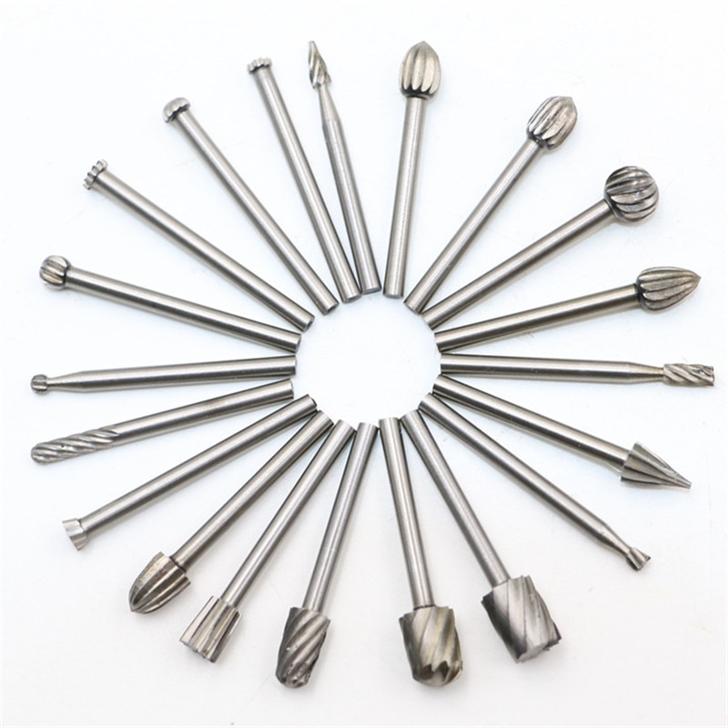 20 stk/sett 3mm hss roterende freser fresekrone gradfreser utskjæringsmaskin freser sett