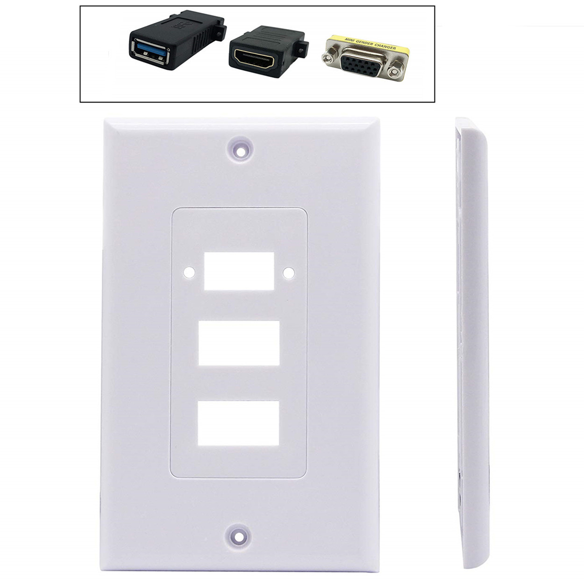 Hdmi Vga USB3.0 Wandplaat Composiet Jack Outlet Wall Plate Ondersteuning Hdtv 1080P Abs