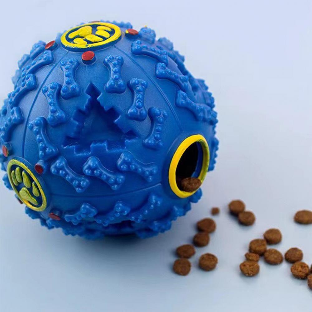 Bola de golosina para perros, juguete para masticar Dental chirriante, alimentador interactivo para mascotas, bola para masticar para perros, dispensador de alimentos, juguete para moler dientes
