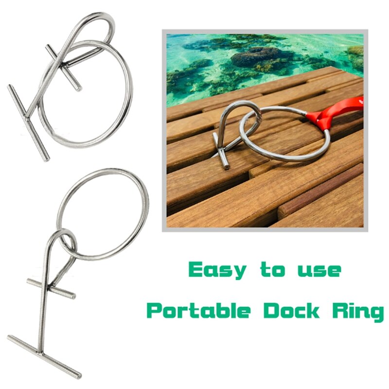 Portable Dock Cleat 316 Stainless Steel with O-Ring for Fenders, Bumpers, Mooring Line Marine Grade