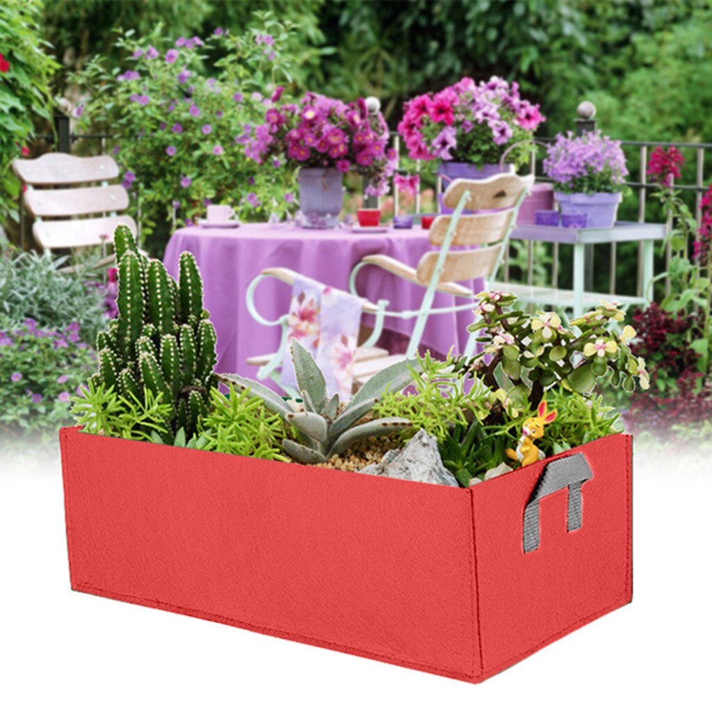 Stof Verhoogd Tuin Bed Rechthoek Ademend Aanplant Container Grow Bag Teelt Zak Planten Emmer Zaailing Bag #30: Red 