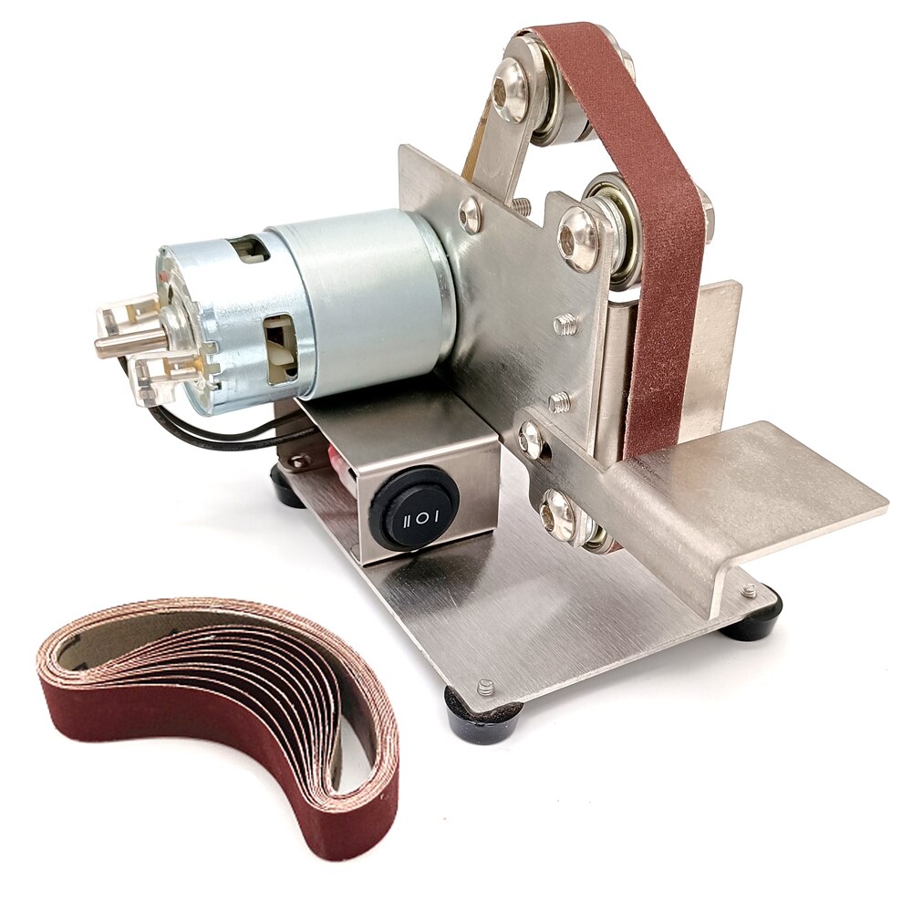 Mini Electric Belt Sander Angle Grinder Grinding Machine 15/25 Belt Grinder DIY Polishing Grinding Machine Cutter Edge Sharpener: Type 1