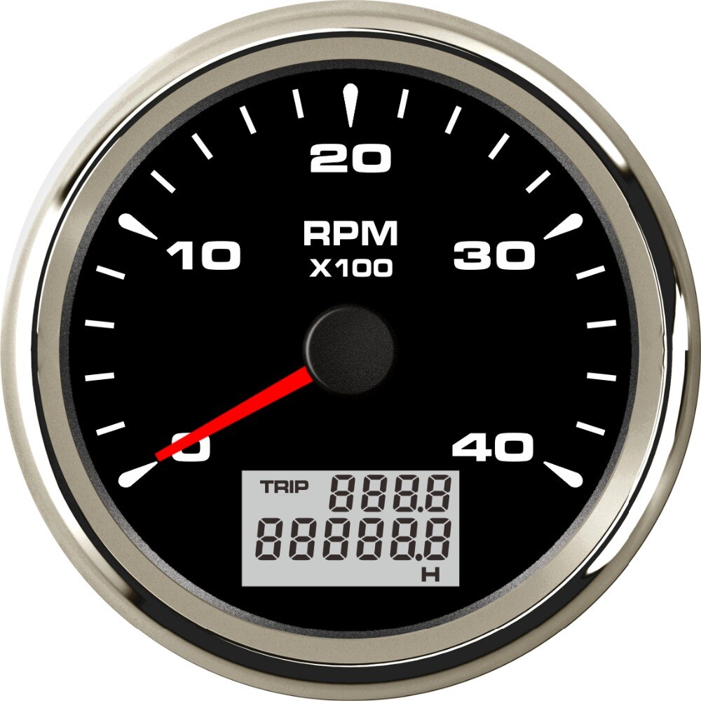 1pc Lowest Price 85mm Automotive Tachometers 0-3000RPM 6000RPM 8000RPM Ships Device Rev Counter with Hourmeter 8 Kinds Backlight: 0-4000RPM BS