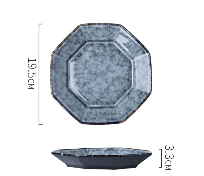 8- tommer keramisk fad ottekantet tallerken hjemmeret salat serveringsfade keramiske serveringsfade til restaurant middagstallerkener: 2