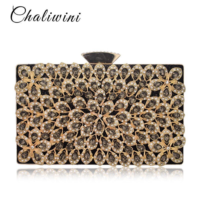 Jywmsc Vrouwen Ronde Bal Kristallen Avondclutch Portemonnee Kwastje Bruiloft Handtassen, zwart, Medium, Elegant
